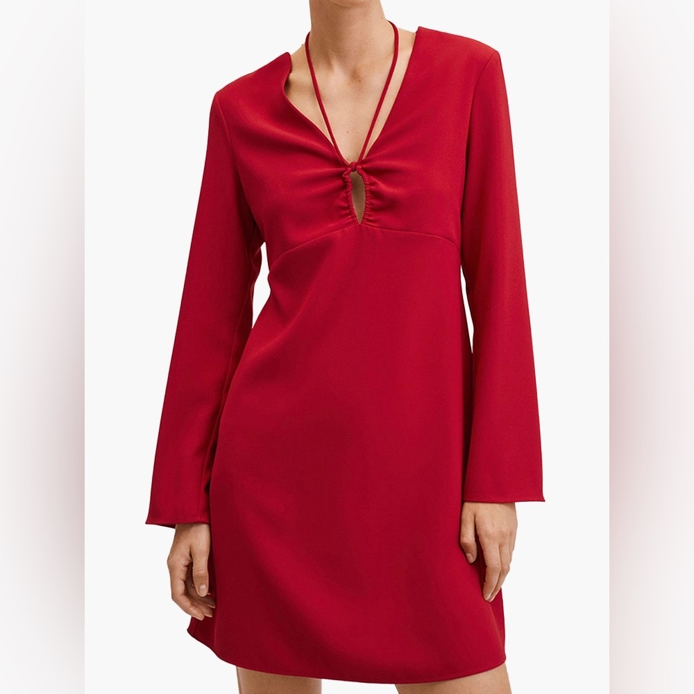 MANGO | MNG | Flowy Red Knotted Lovable Dress | SIZE S |